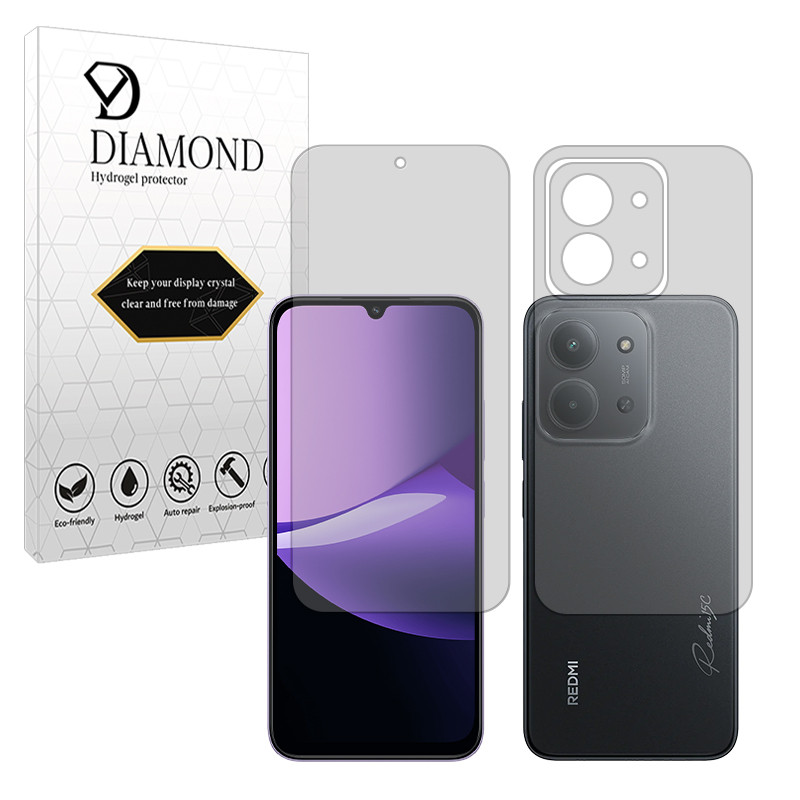 محافظ صفحه نمایش مات دیاموند مدل Tough مناسب برای گوشی موبایل شیائومی Redmi 15C 5G به همراه محافظ پشت گوشی