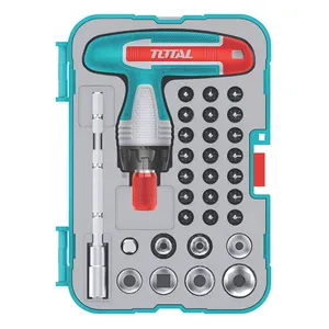 پیچ گوشتی و سری پیچ گوشتی و بکس توتال مدل TACSD-30316 مجموعه 31 عددی 