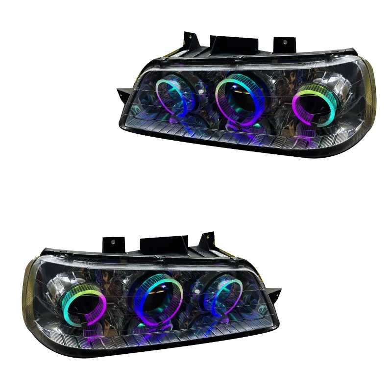 چراغ جلو خودرو گروه پژوهش صنعت مدرن مدل 3D-R3 فولکالر مناسب برای پژو 405 SLX بسته دو عددی