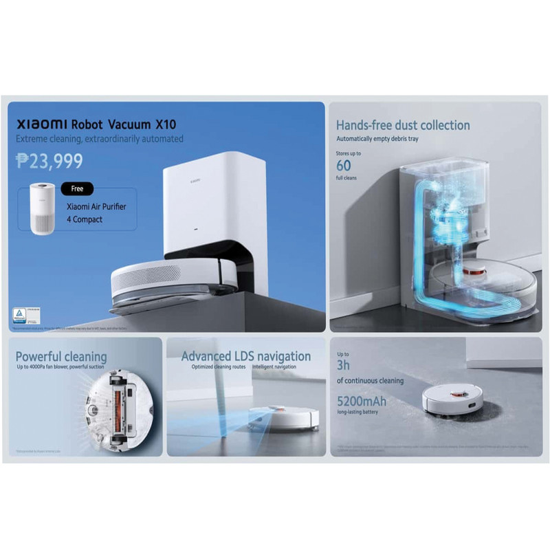 پد طی جاروبرقی مدل Robot Vacuum X10 PLUS مجموعه دو عددی
