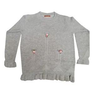 پلیور دخترانه مدل کشباف طرح گلدار کد 603