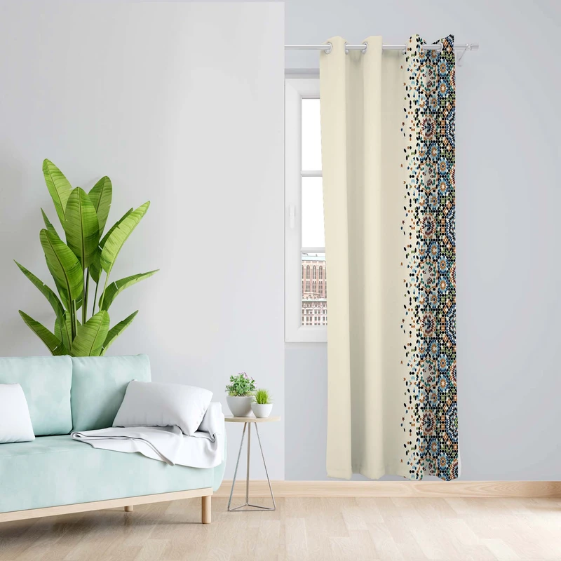 پرده طرح سنتی مدل مخمل پانچی کد 4994L z سایز 140x200 سانتی متر