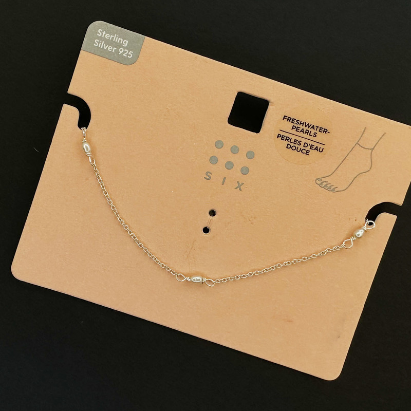 پابند نقره زنانه سیکس مدل مروارید