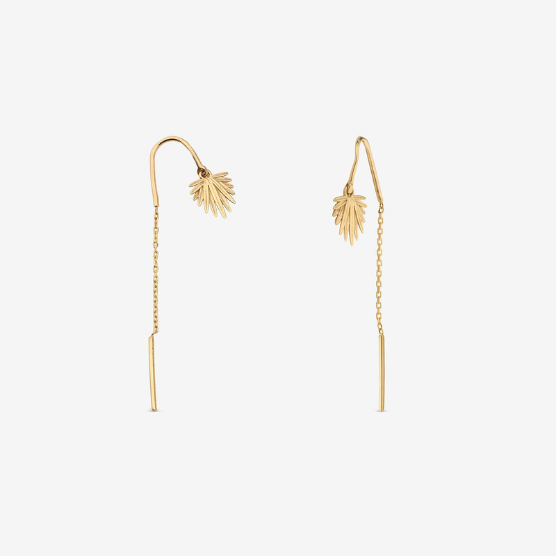 گوشواره بخیه‌ای طلا 18 عیار زنانه جواهری راز مدل 2412-38