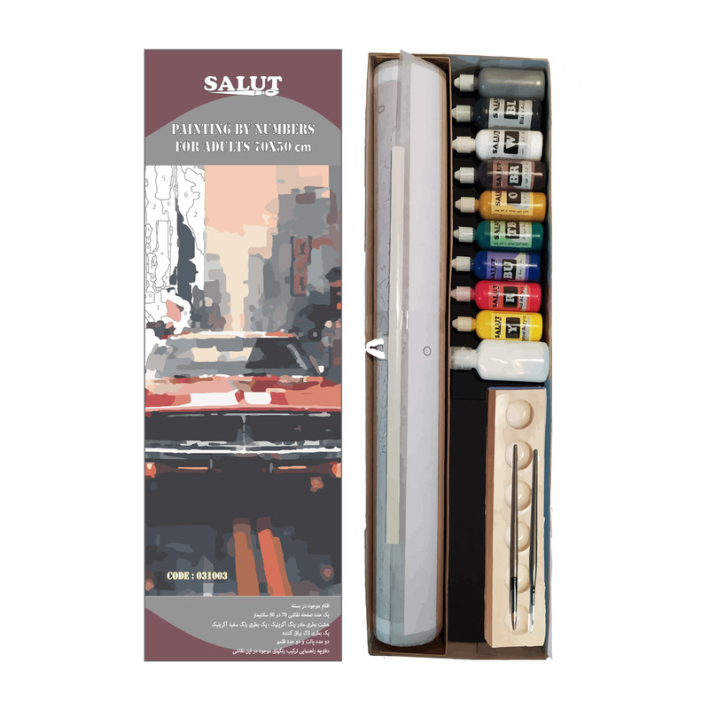 بسته رنگ آمیزی سالوت مدل آکرولیک کد 031003 مجموعه 18 عددی
