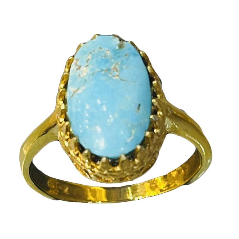 انگشتر نقره زنانه مدل مزین به فیروزه نیشابور