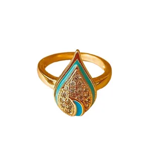 انگشتر زنانه ژوپینگ مدل اشک نگینی 