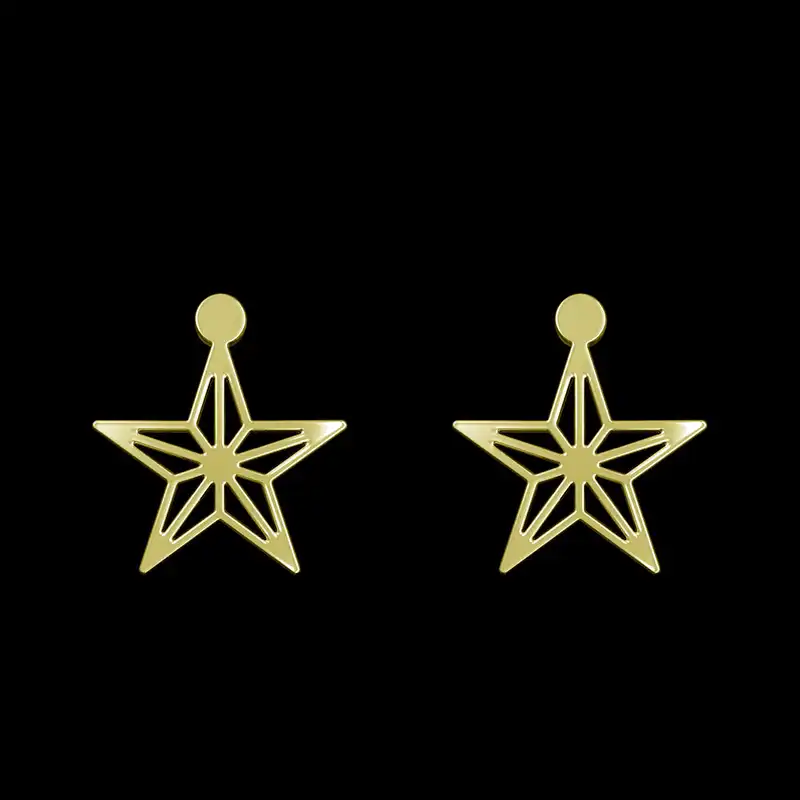 گوشواره طلا 18 عیار زنانه مدوپد مدل ستاره کد GA1-15426