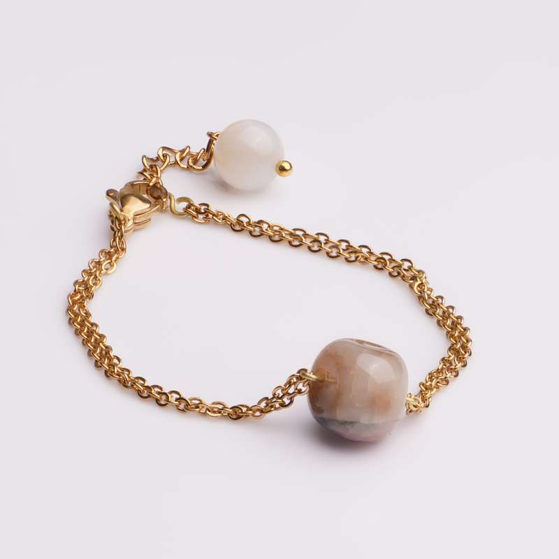 دستبند دخترانه مدل سنگ عقیق کوبیسم کد 05 دستبند دخترانه مدل سنگ عقیق کوبیسم کد 05