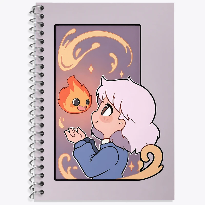 دفتر لغت 50 برگ خندالو طرح انیمه قلعه متحرک هاول کد N5745