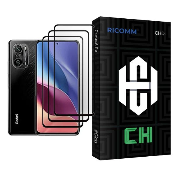 محافظ صفحه نمایش ریکام مدل CH Glass MIX003 مناسب برای گوشی موبایل شیائومی Redmi K40 Pro plus بسته سه عددی