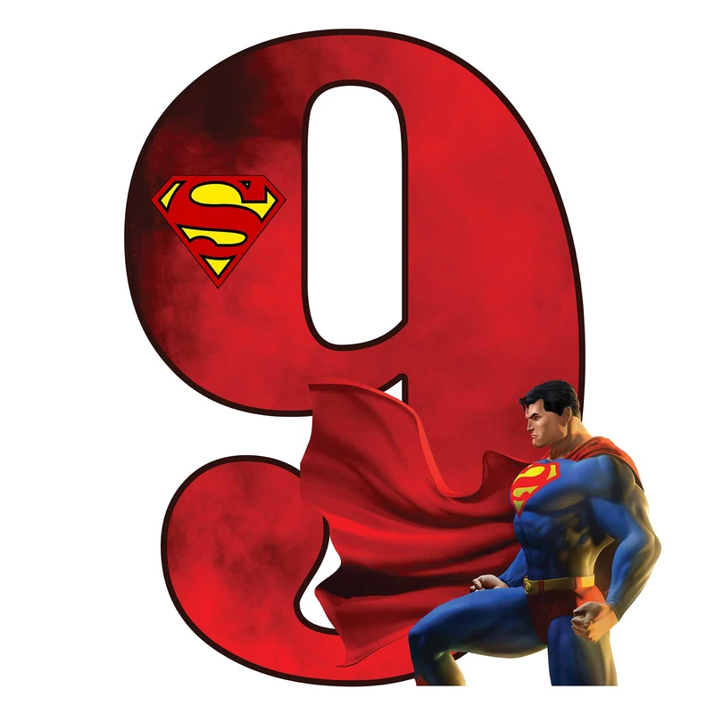   استند رومیزی تولد مدل عدد 9 طرح سوپرمن کد 1232
