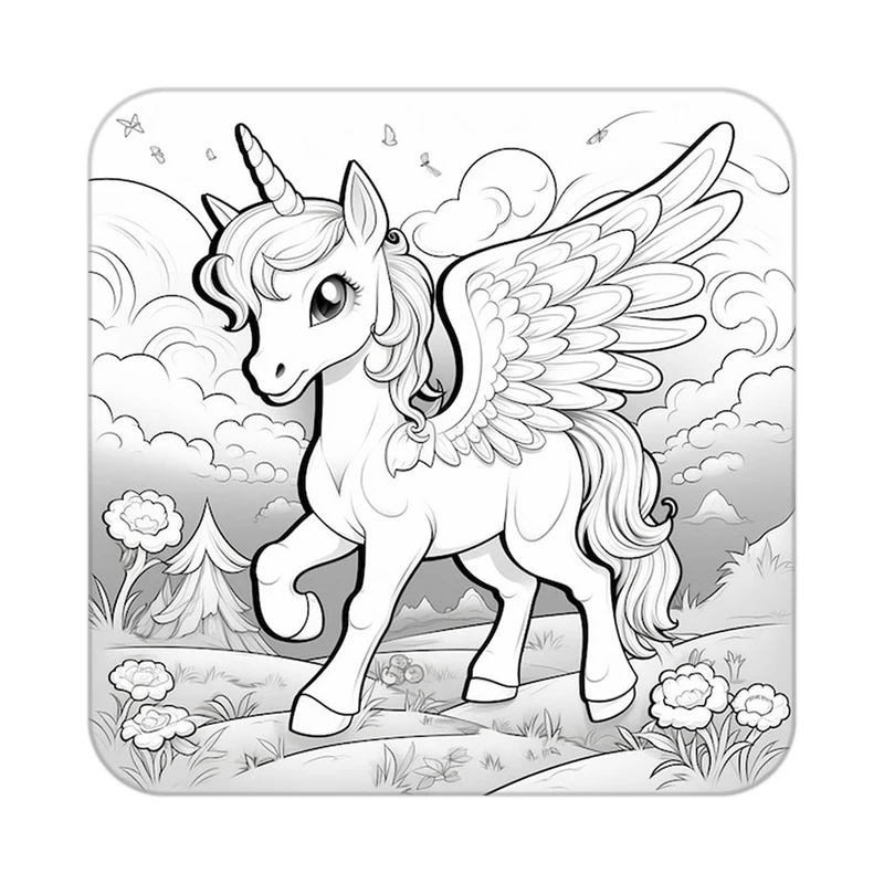 زیر لیوانی کاکتی طرح اسب تک شاخ و یونیکورن مدل mp30436