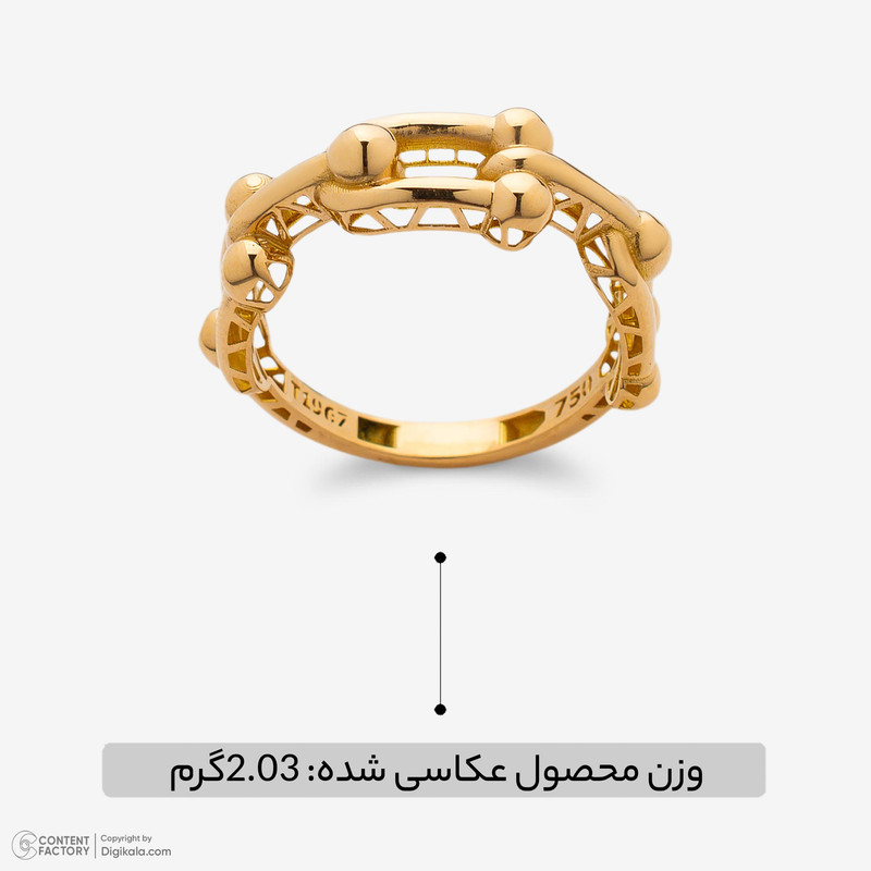 انگشتر طلا 18 عیار زنانه با طرح تیفانی طلای صداقت مدل AN-TF1  - 8