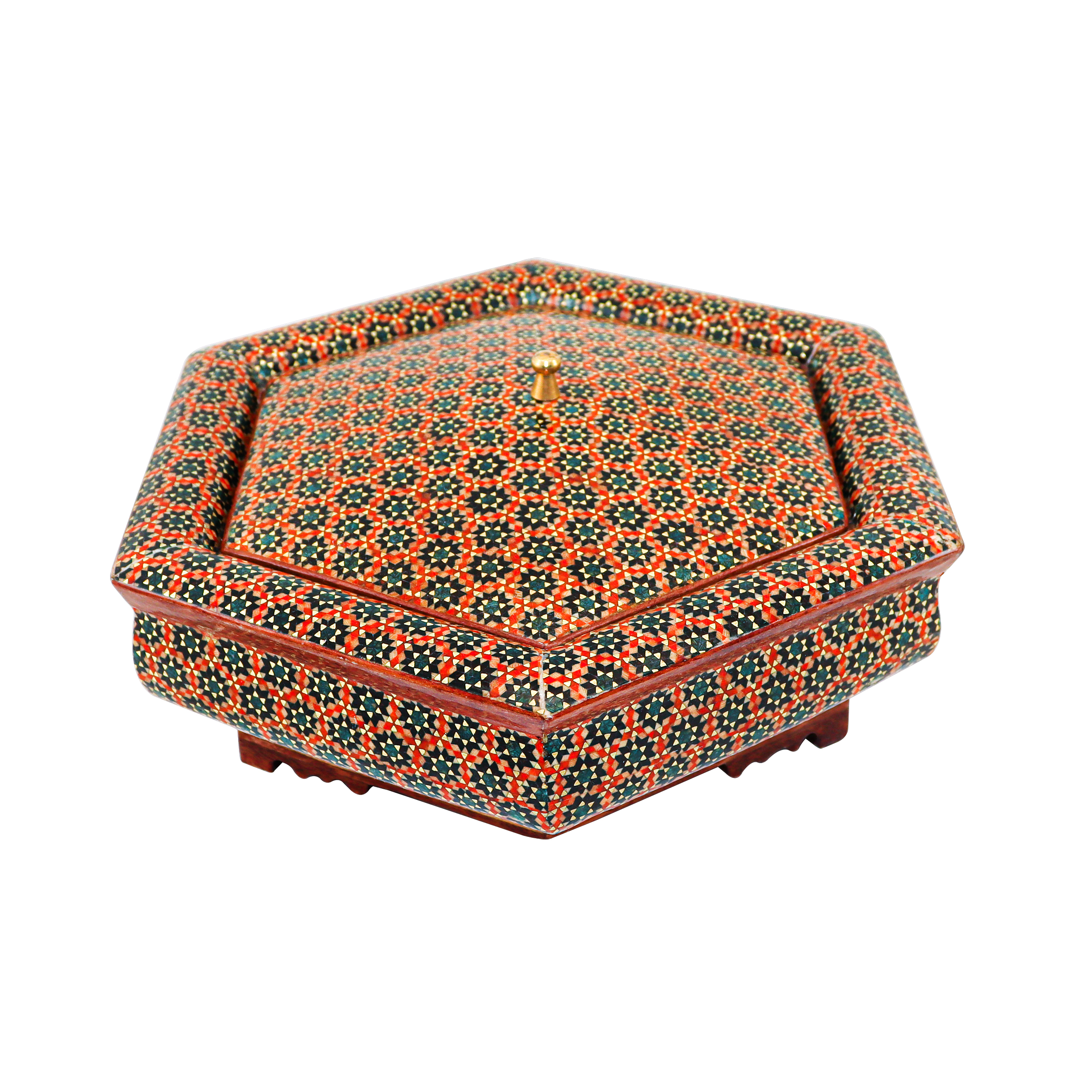 شکلات خوری خاتم کاری مدل شش ضلعی کد Hexagon29p23Rd