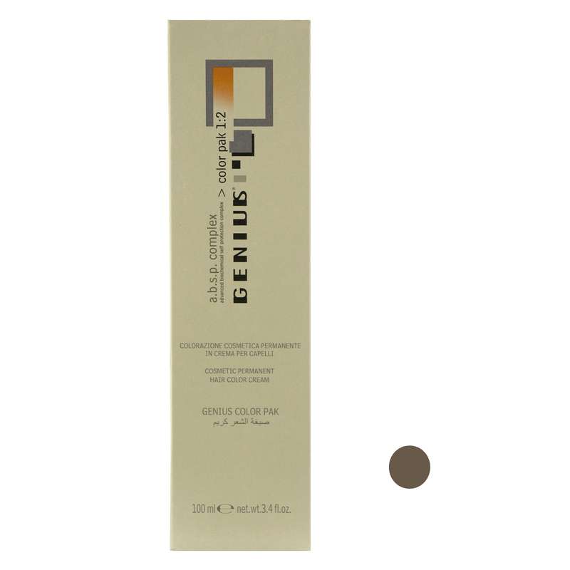 رنگ مو جنیوس شماره 4.M حجم 100 میلی لیتر رنگ قهوه ای زیتونی متوسط