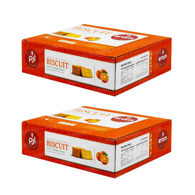 بیسکویت پذیرایی با طعم پرتقال ارم -800 گرم بسته 2 عددی