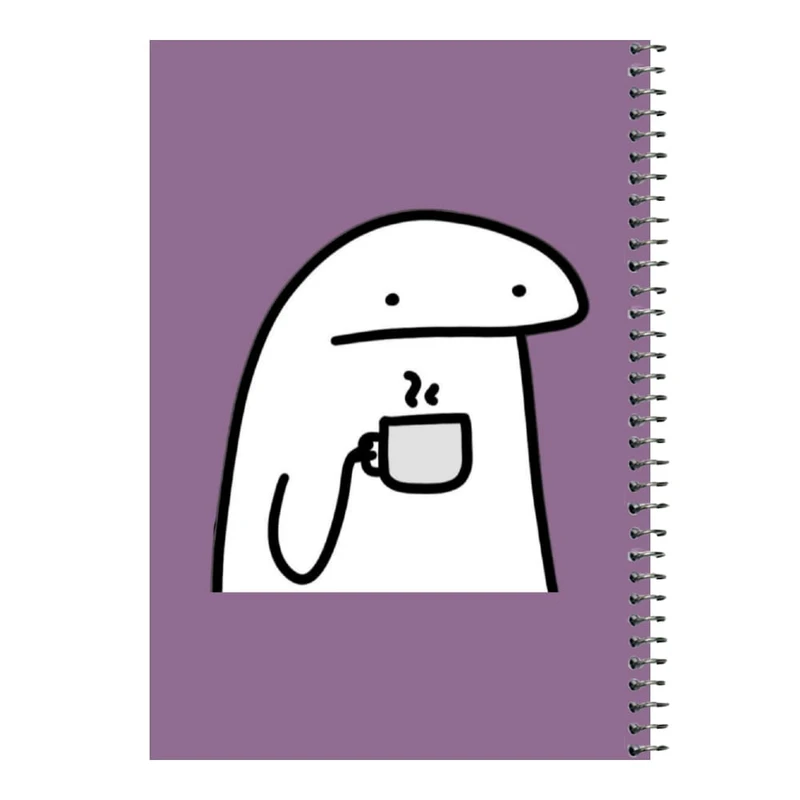 دفتر مشق 80 برگ اس جی مدل استیکر و قهوه   