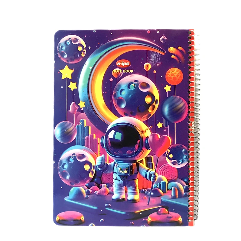 دفتر نقاشی 50 برگ کلیپس مدل سيمي طرح فضانورد