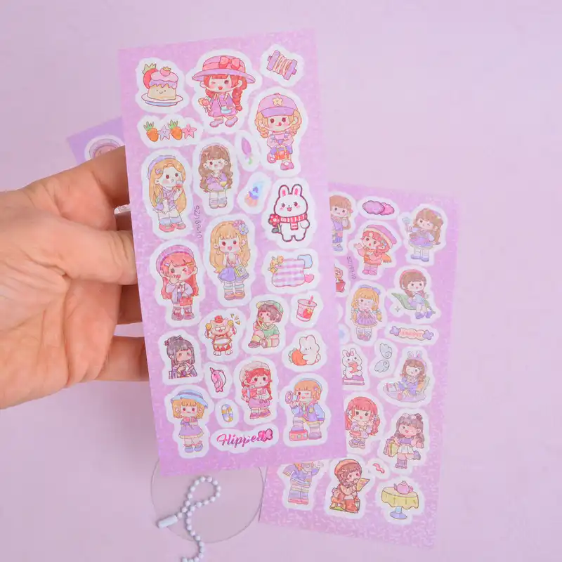 برچسب مدل برش خورده شاین دار طرح فانتزی دخترانه بسته 3 عددی