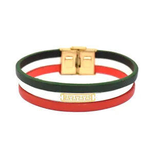 دستبند طلا 18 عیار مردانه فرشته طرح اسلیمی کد UBCHL0002-0022