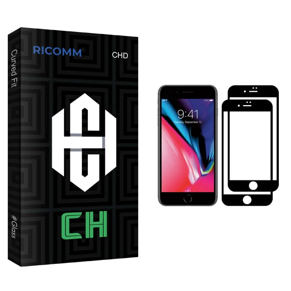 محافظ صفحه نمایش ریکام مدل CH glass مناسب برای گوشی موبایل اپل iPhone 7 Plus بسته دو عددی