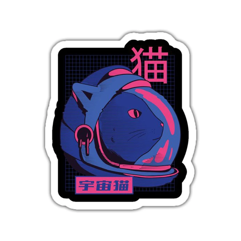 استیکر لپ تاپ و موبایل گوفی طرح گربه فضانورد کد 90