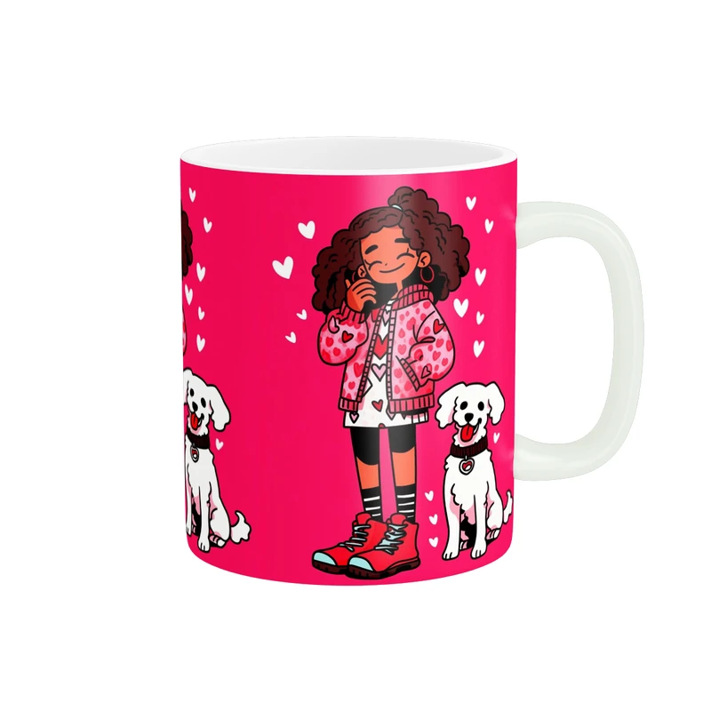 ماگ پاد آفرین مدل دخترانه طرح سگ کد PM5224