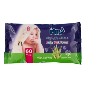 دستمال مرطوب کودک فیروز مدل 07 بسته 60 عددی