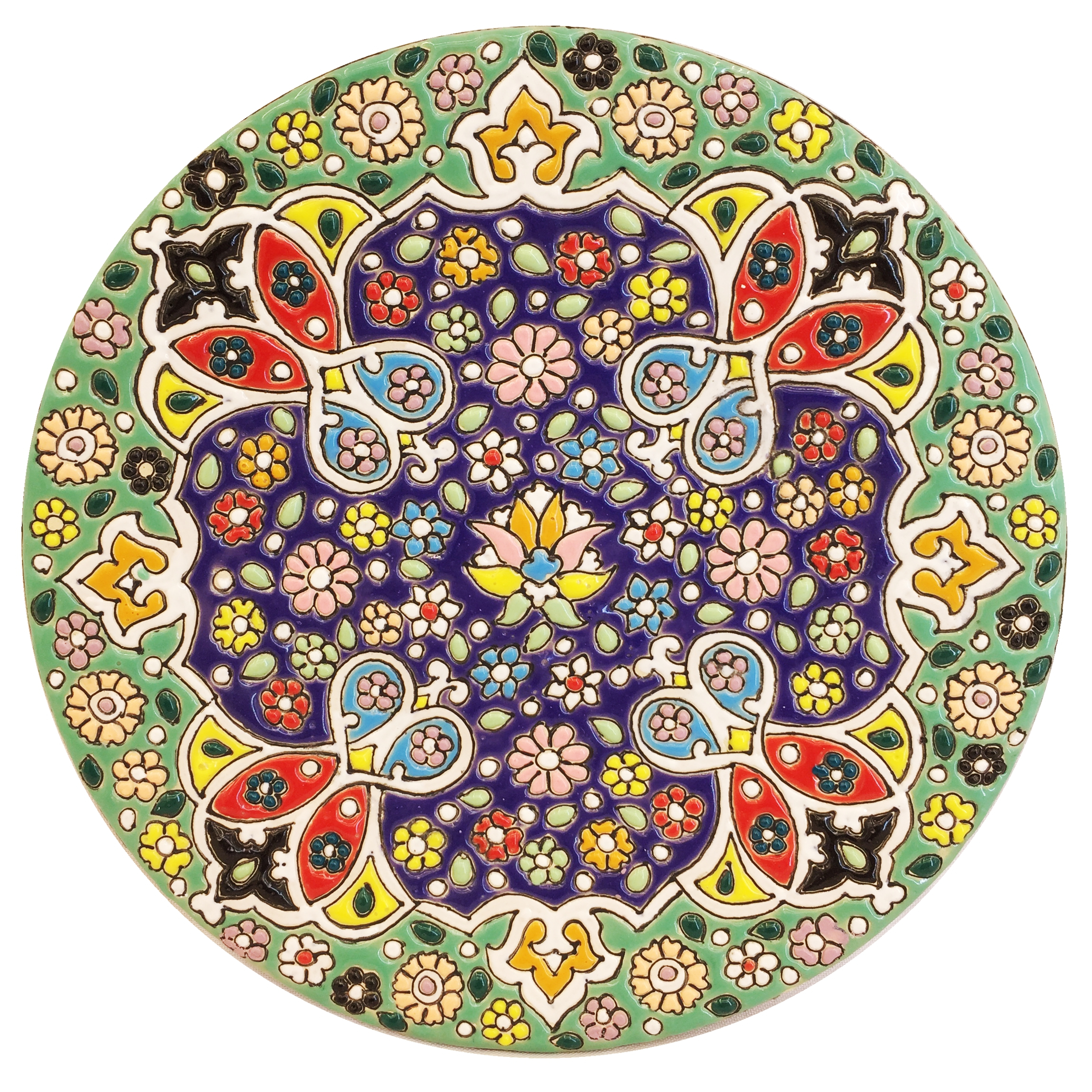 بشقاب میناکاری سفالی زمانیان کد ZMN15064