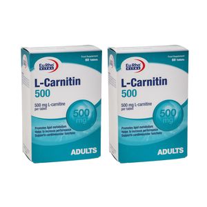 قرص ال کارنیتین یورو ویتال - 500 میلی گرم دو بسته 60 عددی