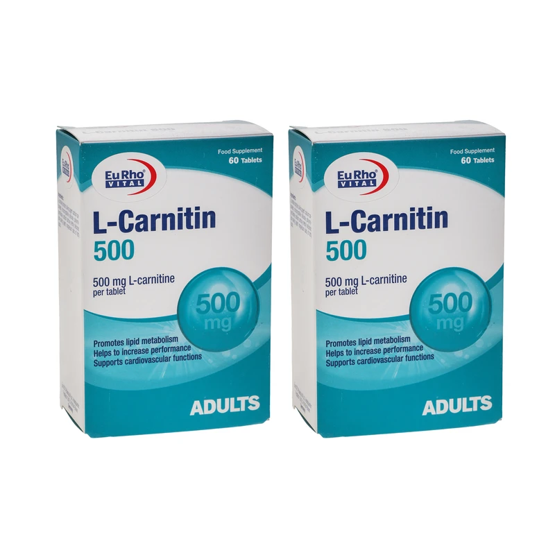 قرص ال کارنیتین یورو ویتال - 500 میلی گرم دو بسته 60 عددی