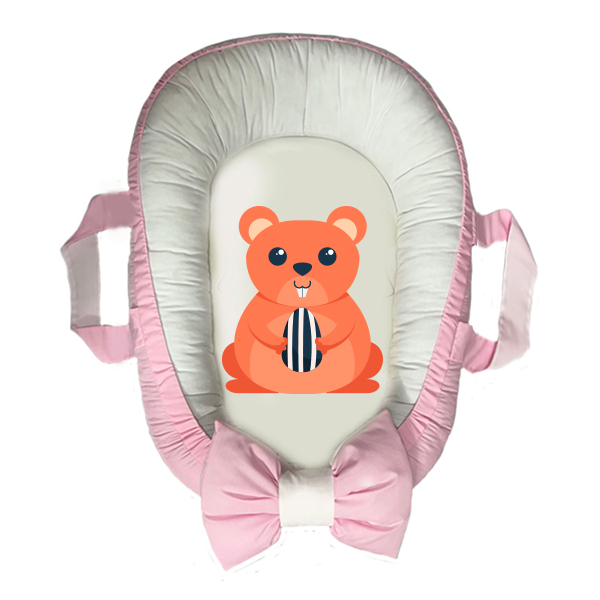 سرویس خواب سه تکه نوزاد مدل گارد محافظ دار طرح فانتزی خرسی کد 0016