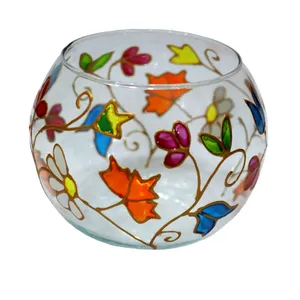 جاشمعی شیشه ای طرح گل کد 15