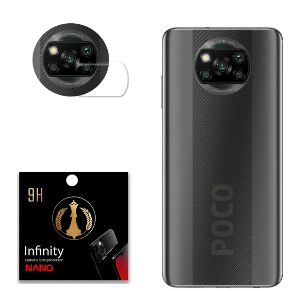  محافظ لنز دوربین اینفینیتی نانو مدل MP037 مناسب برای گوشی موبایل شیائومی Poco X3 Pro بسته 50 عددی
