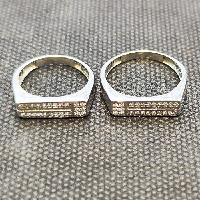 ست انگشتر نقره زنانه و مردانه مدل سنگ مارکازیت کد 24