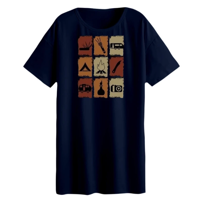 تی شرت لانگ زنانه مدل کمپ کد 1