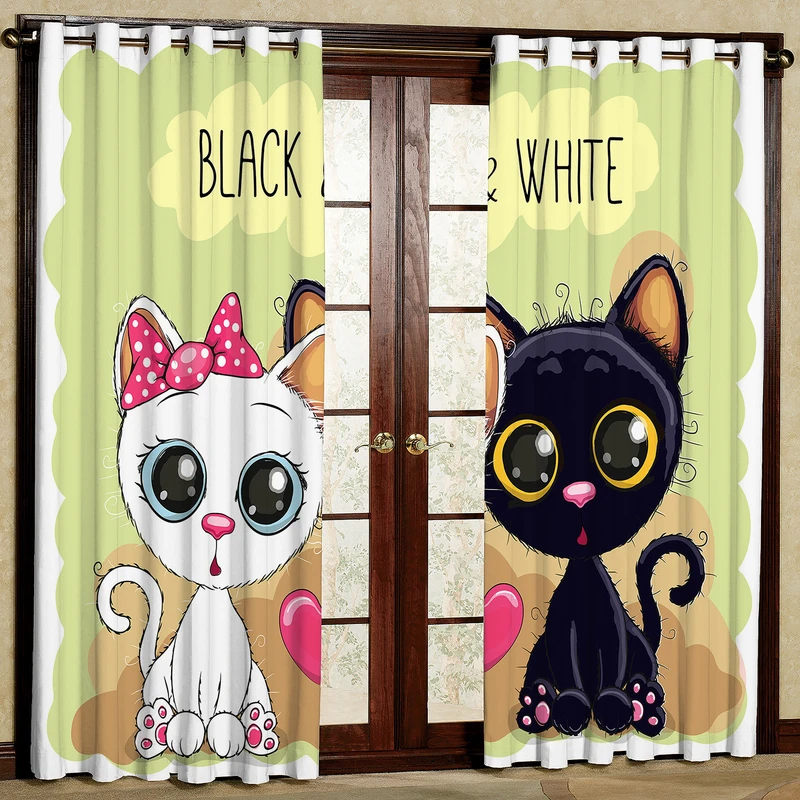 پرده مدل مخمل پانچی طرح کودک کد 2054T2 سایز 200x140 سانتی متر