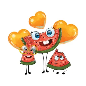 استیکر پارچه و لباس مدل برچسب هندوانه های خندان