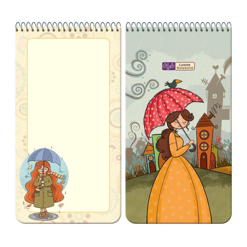 عکس شماره 2 : دفترچه یادداشت 80 برگ دایان مدل حاشیه دار  کد 4378 بسته 8 عددی