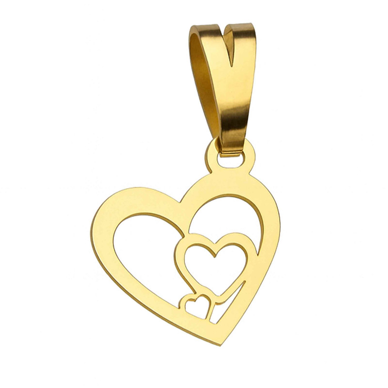 آویز گردنبند طلا 18 عیار زنانه گالری صادقی طرح سه قلبی