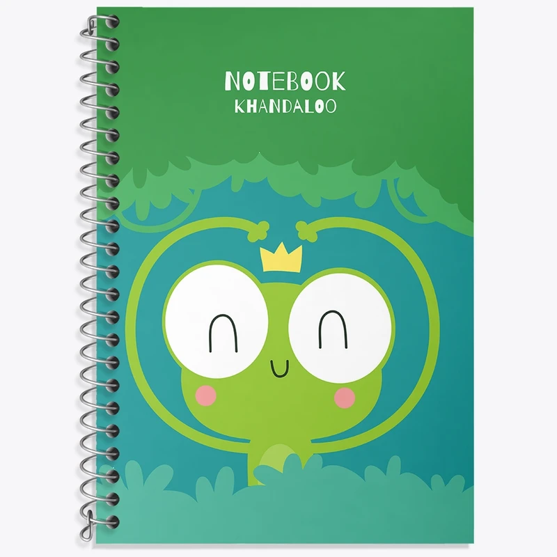 دفتر زبان 50 برگ خندالو مدل دو خط طرح قورباغه بامزه کد N1014