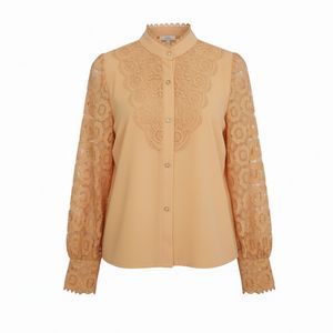 شومیز آستین بلند یقه ایستاده زنانه مدل peach