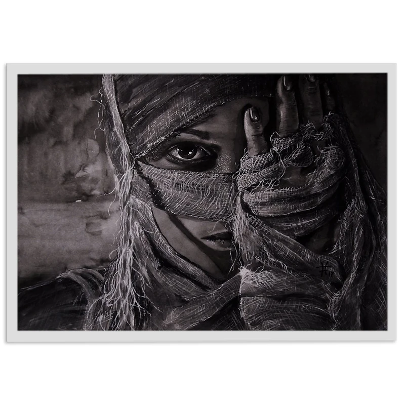 تابلو بکلیت طرح چهره هنری زن مدل W-s2265