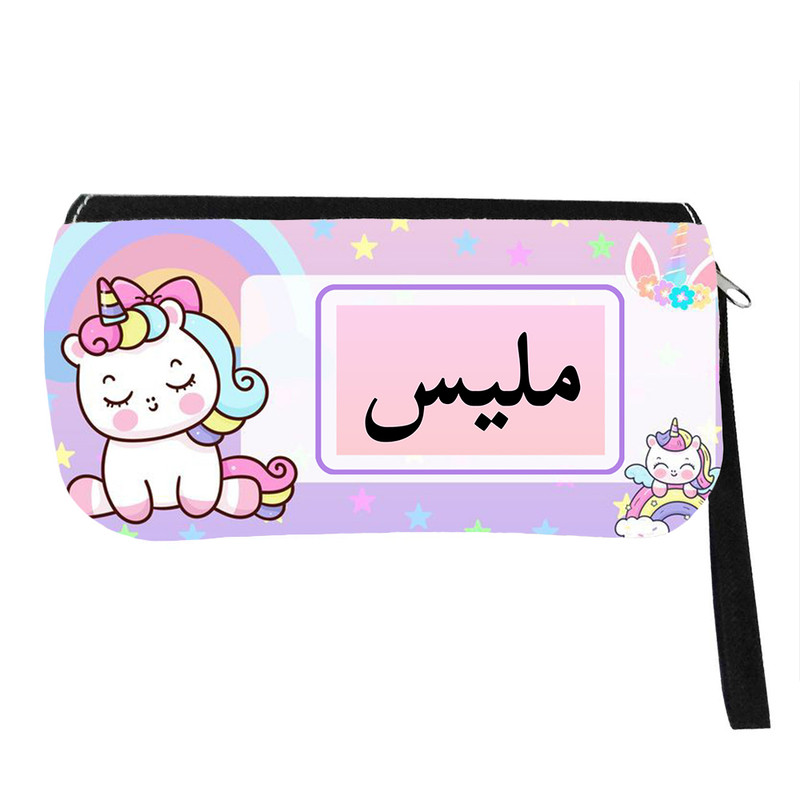 جامدادی پاد آفرین مدل فانتزی طرح کارتونی تک شاخ دخترانه اسم ملیس کد 552