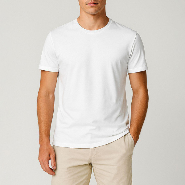 تی شرت آستین کوتاه مردانه جوتی جینز مدل یقه گرد کد 1551204 رنگ سفید