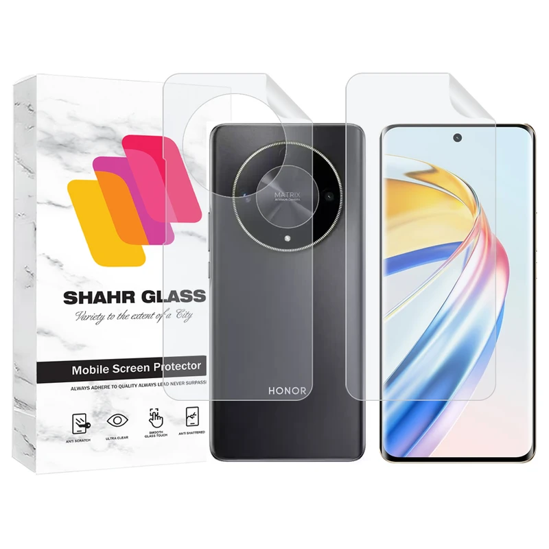 محافظ صفحه نمایش شهر گلس مدل MTNANFBSH مناسب برای گوشی موبایل آنر X9b به همراه محافظ پشت گوشی