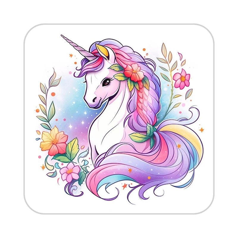 زیر لیوانی کاکتی طرح اسب تک شاخ و یونیکورن مدل mp32978