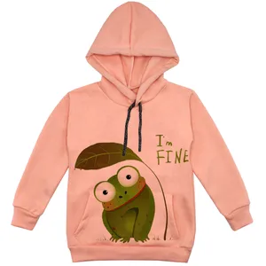 هودی پسرانه مدل قورباغه F200 رنگ گلبهی