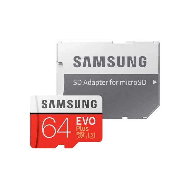 کارت حافظه microSDXC سامسونگ مدل Evo Plus کلاس 10 استاندارد UHS-I U3 سرعت 100MBps ظرفیت 64 گیگابایت به همراه آداپتور SD